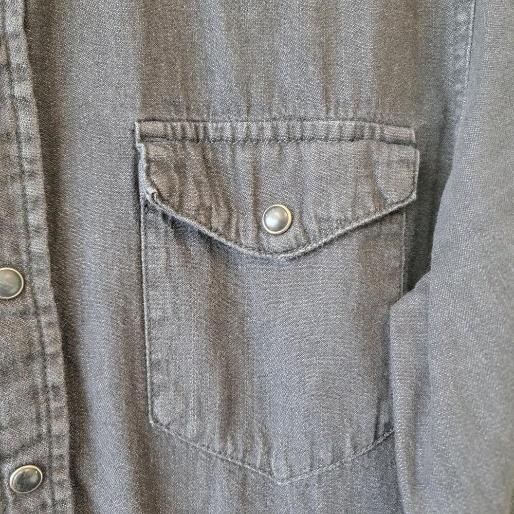 Gap Black Denim Button Down Shirt Long Sleeve Size M - Picture 4 of 8